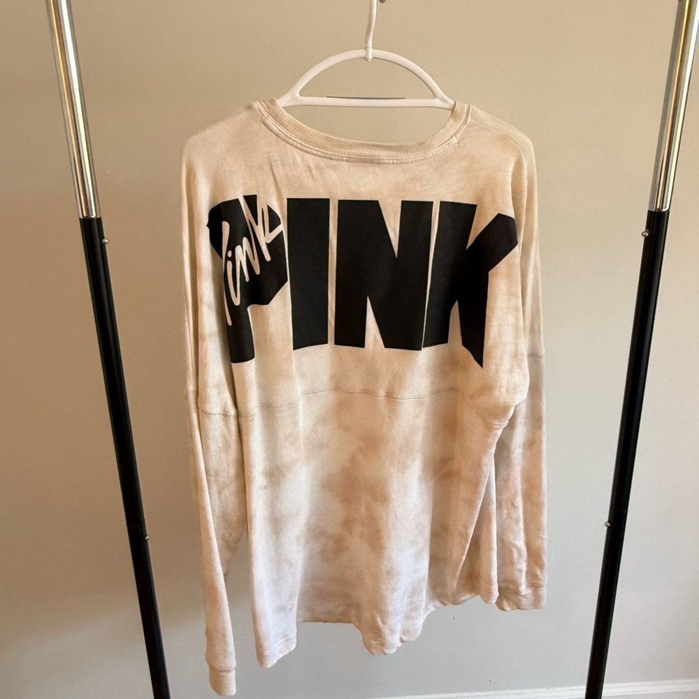 Victoria's Secret Pink Cream Long Sleeve Shirt Size Large - Picture 2 of 5